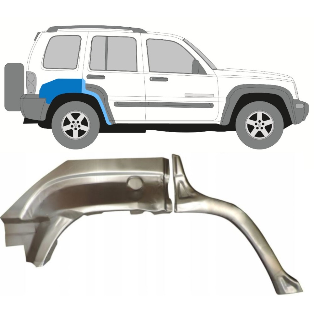 PANNEAU DE RÉPARATION / SET / DROIT POUR JEEP KJ LIBERTY 2001-2008 ARCHE ARRIÈRE PARTIE ARRIÈRE + AVANT PANNEAU DE RÉPARATION / SET / DROIT POUR JEEP KJ LIBERTY 2001-2008 ARCHE ARRIÈRE PARTIE ARRIÈRE + AVANT