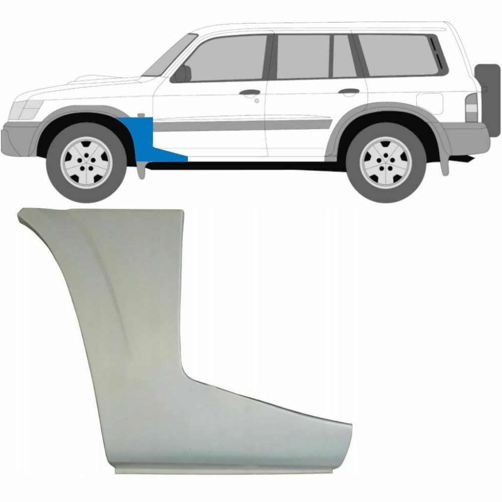 PANNEAU DE RÉPARATION DE LAILE AVANT BASSE / GAUCHE POUR NISSAN PATROL GR Y61 DE 1997-2009