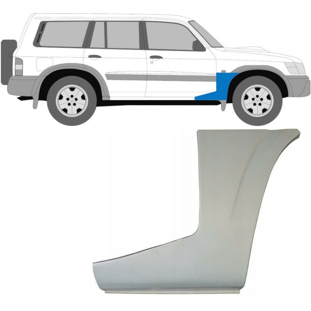 PANNEAU DE RÉPARATION DE LAILE AVANT BASSE / DROIT POUR NISSAN PATROL GR Y61 DE 1997-2009