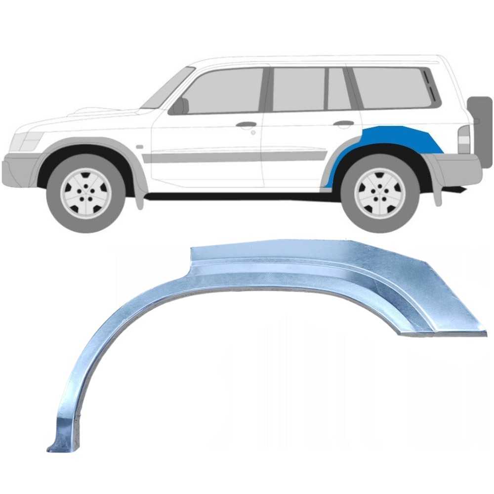 PANNEAU DE RÉPARATION DE PASSAGE DE ROUE ARRIERE / GAUCHE POUR NISSAN PATROL GR Y61 DE 1997-2009
