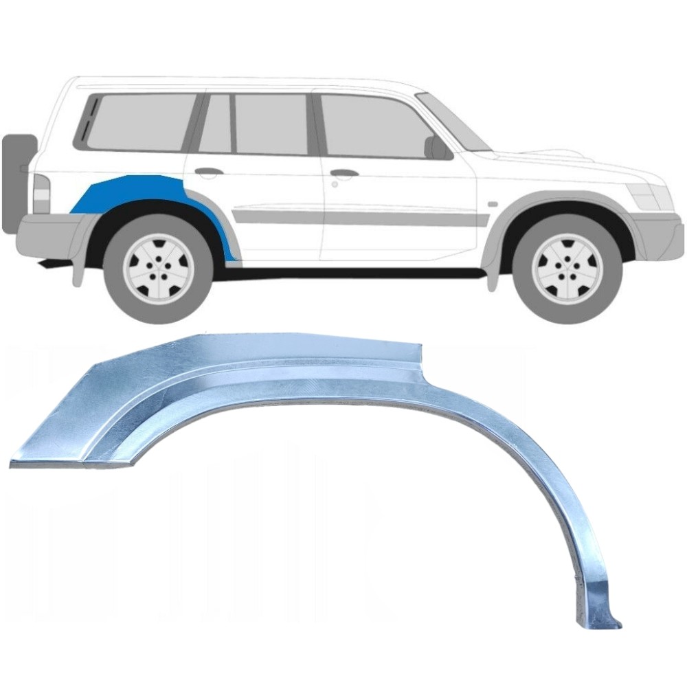 PANNEAU DE RÉPARATION DE PASSAGE DE ROUE ARRIERE / DROIT POUR NISSAN PATROL GR Y61 DE 1997-2009 PANNEAU DE RÉPARATION DE PASSAGE DE ROUE ARRIERE / DROIT POUR NISSAN PATROL GR Y61 DE 1997-2009