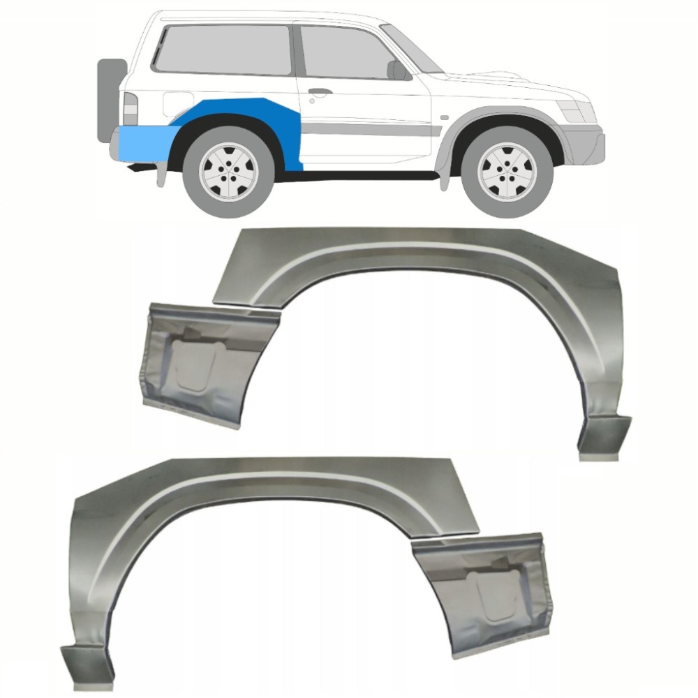 PANNEAU DE RÉPARATION DE PASSAGE DE ROUE ARRIERE 3 PORTES / KIT POUR NISSAN PATROL GR Y61 DE 1997-2009