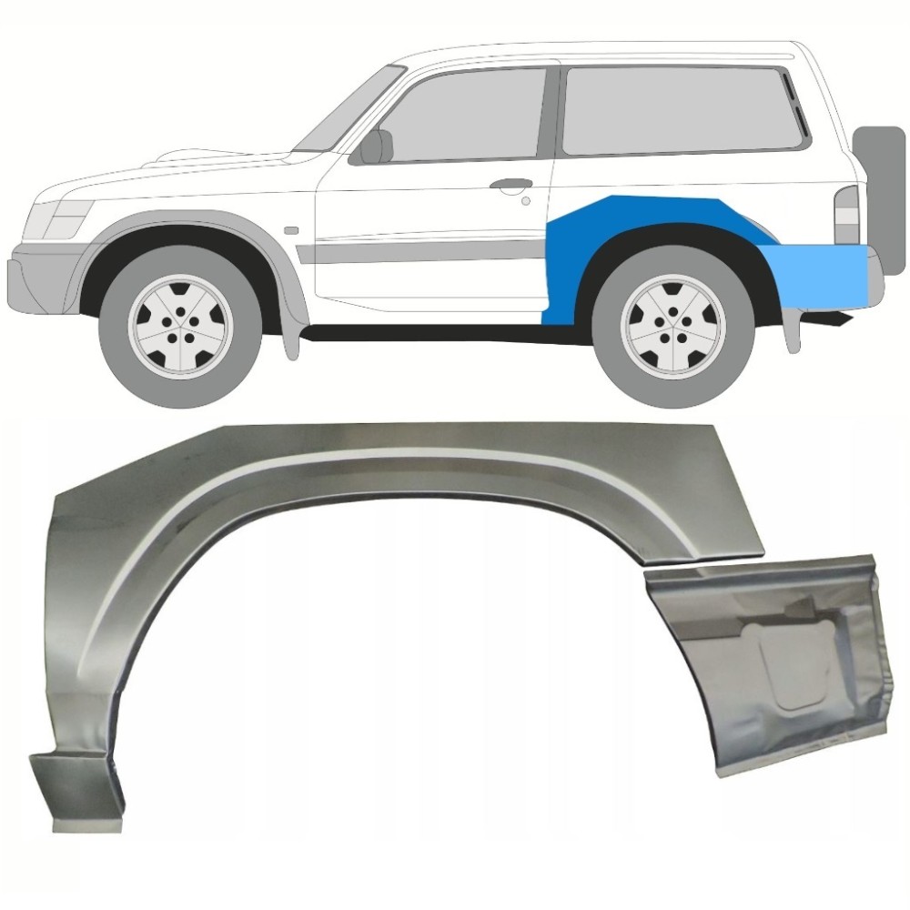 PANNEAU DE RÉPARATION DE PASSAGE DE ROUE ARRIERE 3 PORTES / GAUCHE POUR NISSAN PATROL GR Y61 DE 1997-2009 PANNEAU DE RÉPARATION DE PASSAGE DE ROUE ARRIERE 3 PORTES / GAUCHE POUR NISSAN PATROL GR Y61 DE 1997-2009