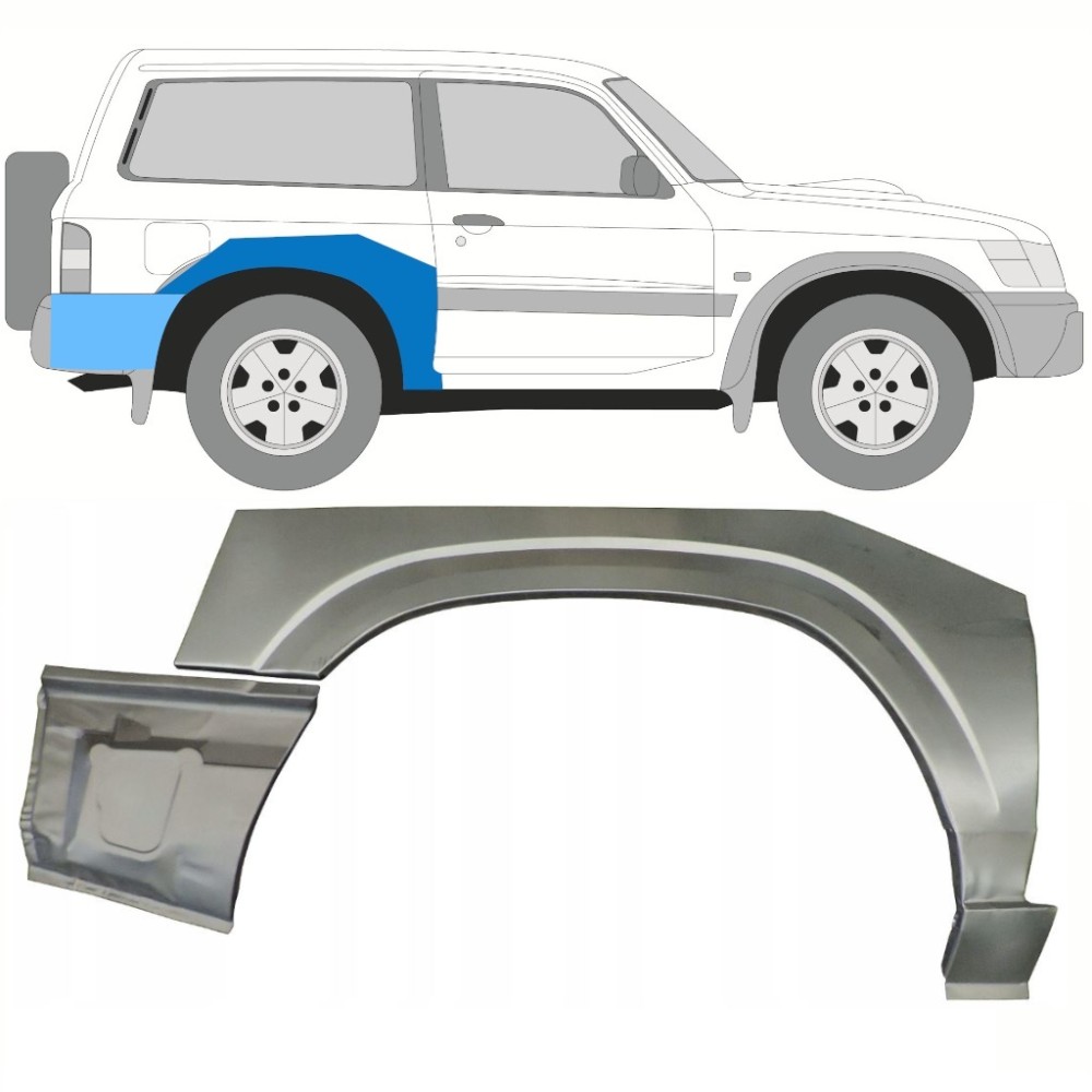 PANNEAU DE RÉPARATION DE PASSAGE DE ROUE ARRIERE 3 PORTES / DROIT POUR NISSAN PATROL GR Y61 DE 1997-2009 PANNEAU DE RÉPARATION DE PASSAGE DE ROUE ARRIERE 3 PORTES / DROIT POUR NISSAN PATROL GR Y61 DE 1997-2009