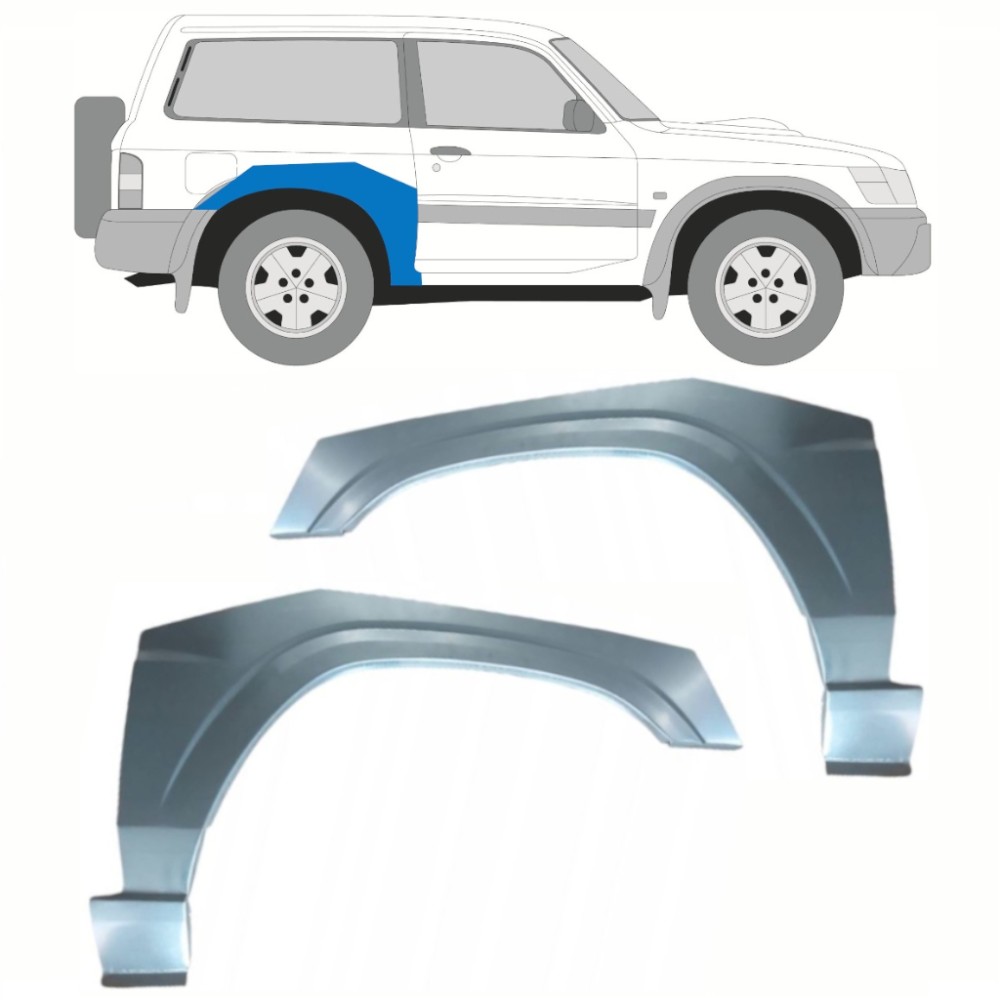 PANNEAU DE RÉPARATION DE PASSAGE DE ROUE ARRIERE / KIT POUR NISSAN PATROL GR Y61 DE 1997-2009