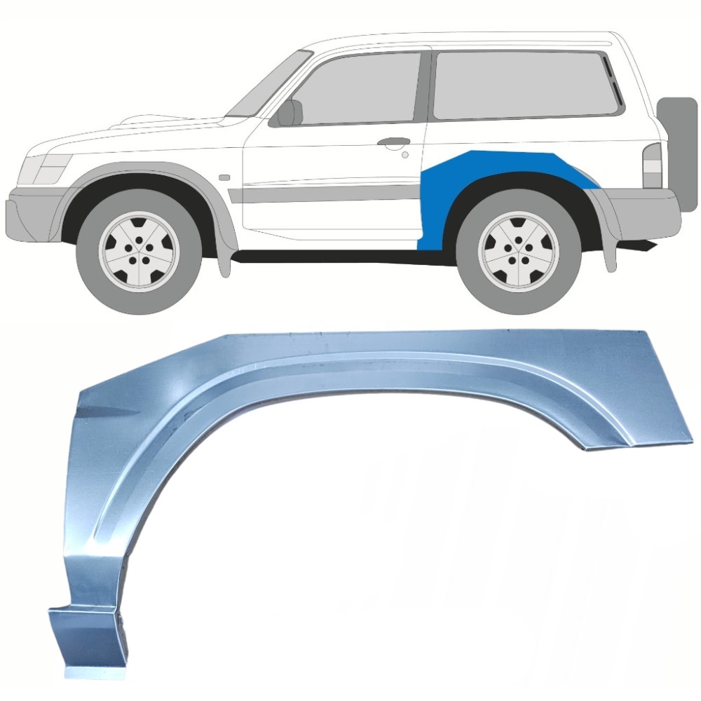 PANNEAU DE RÉPARATION DE PASSAGE DE ROUE ARRIERE / GAUCHE POUR NISSAN PATROL GR Y61 DE 1997-2009