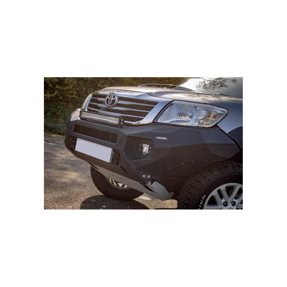 PARE CHOCS AVANT RIVAL EN ALUMINIUM POUR TOYOTA HILUX VIGO DE 2011 A 2015 AVEC FEUX LED