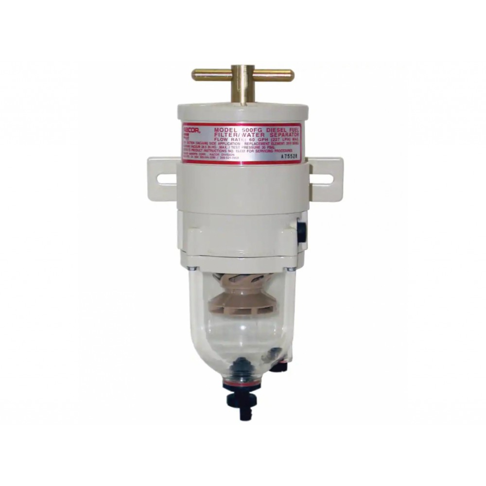 Préfiltre Racor Série 500 500FG avec séparateur d'eau - débit 227L-h - Filtration 30 microns