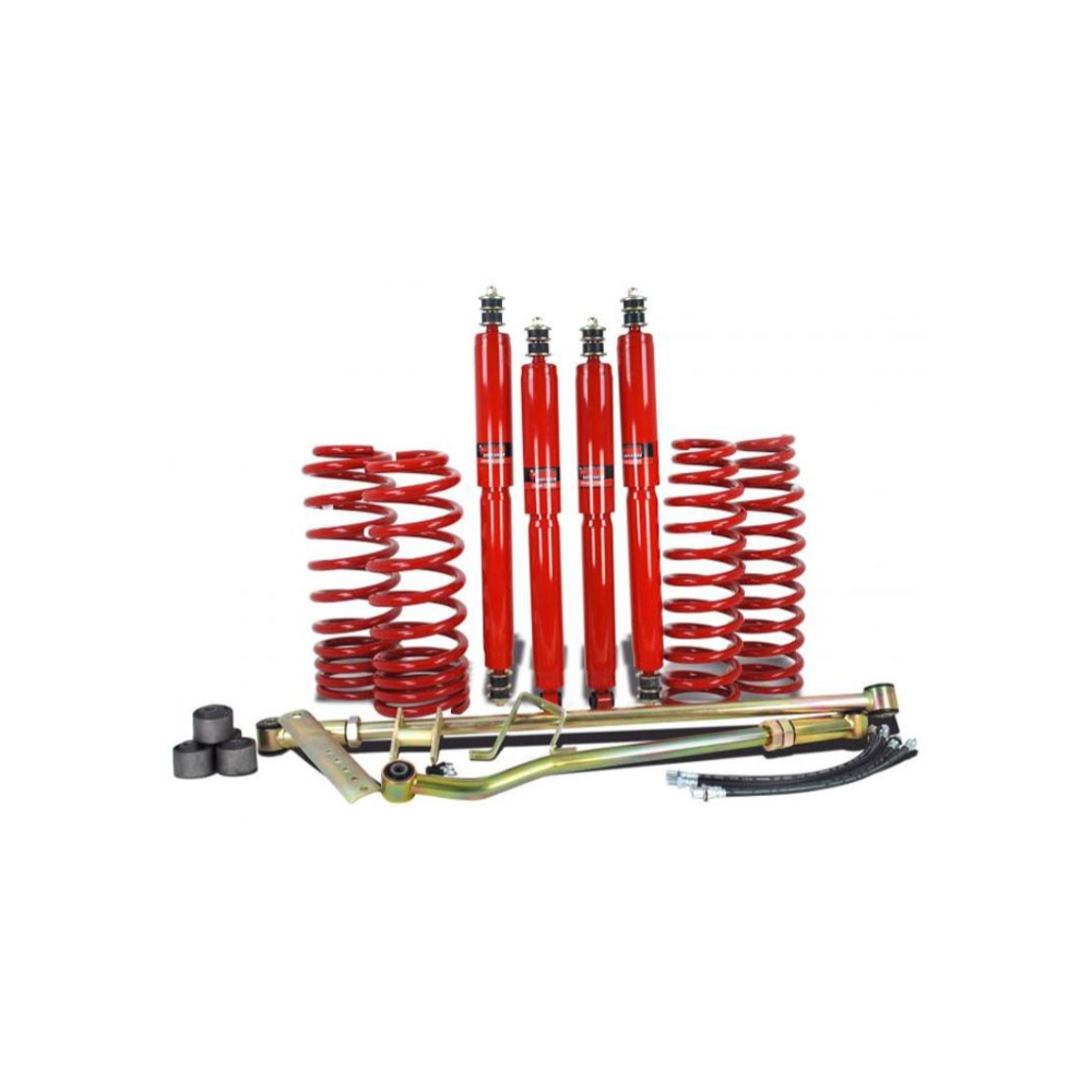 KIT DE SUSPENSION PEDDERS REHAUSSE +90/100MM TARAGE MEDIUM POUR TOYOTA LANDCRUISER HDJ80 (dispo decembre)