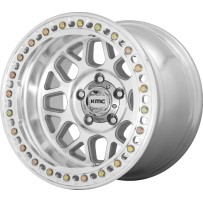 Jante aluminium beadlock GRENADE CRAWL KMC KM235 9x17 6x139.7 ET-38 en  aluminium poli argenté