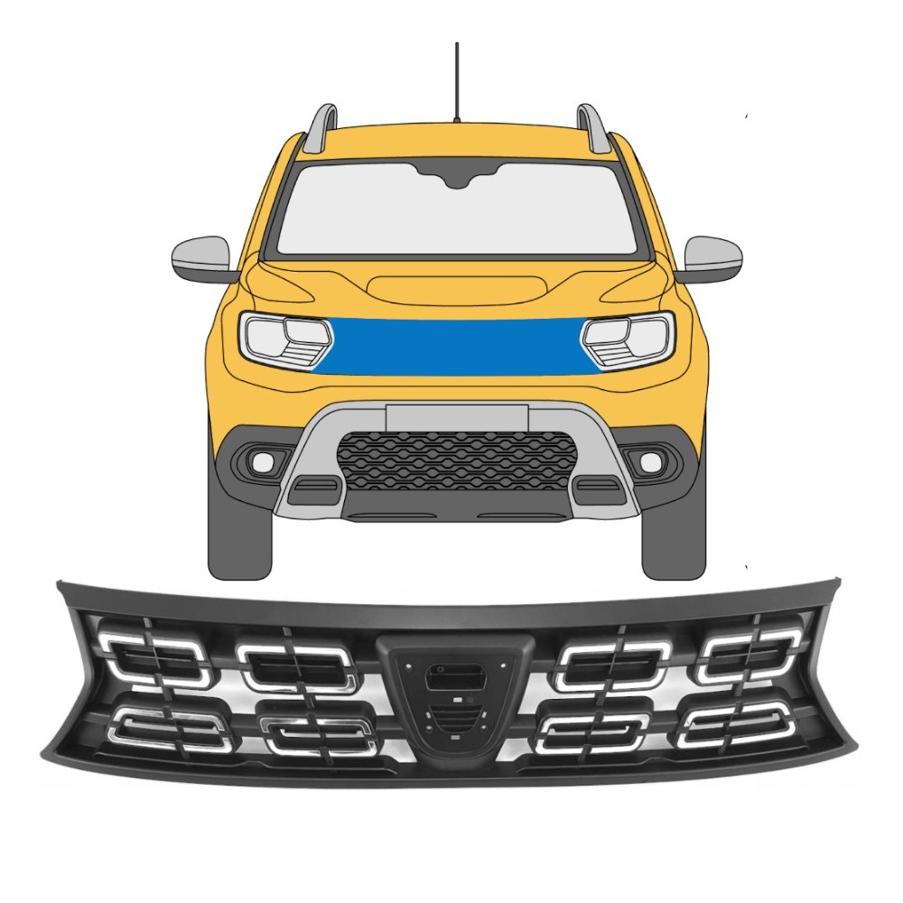 Grille de calandre pour Dacia Duster 2017-2021