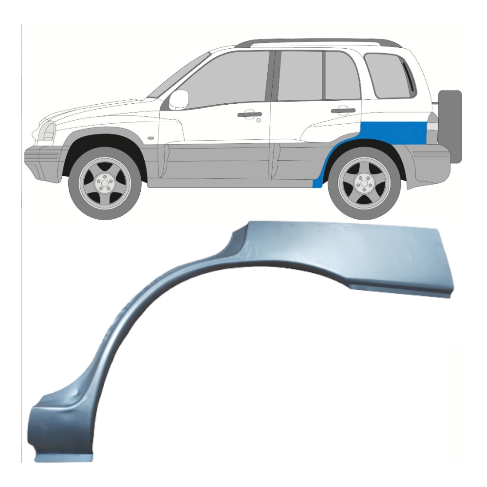 Panneau de réparation arc d'aile arrière / Gauche pour Suzuki Grand Vitara 1997-2005