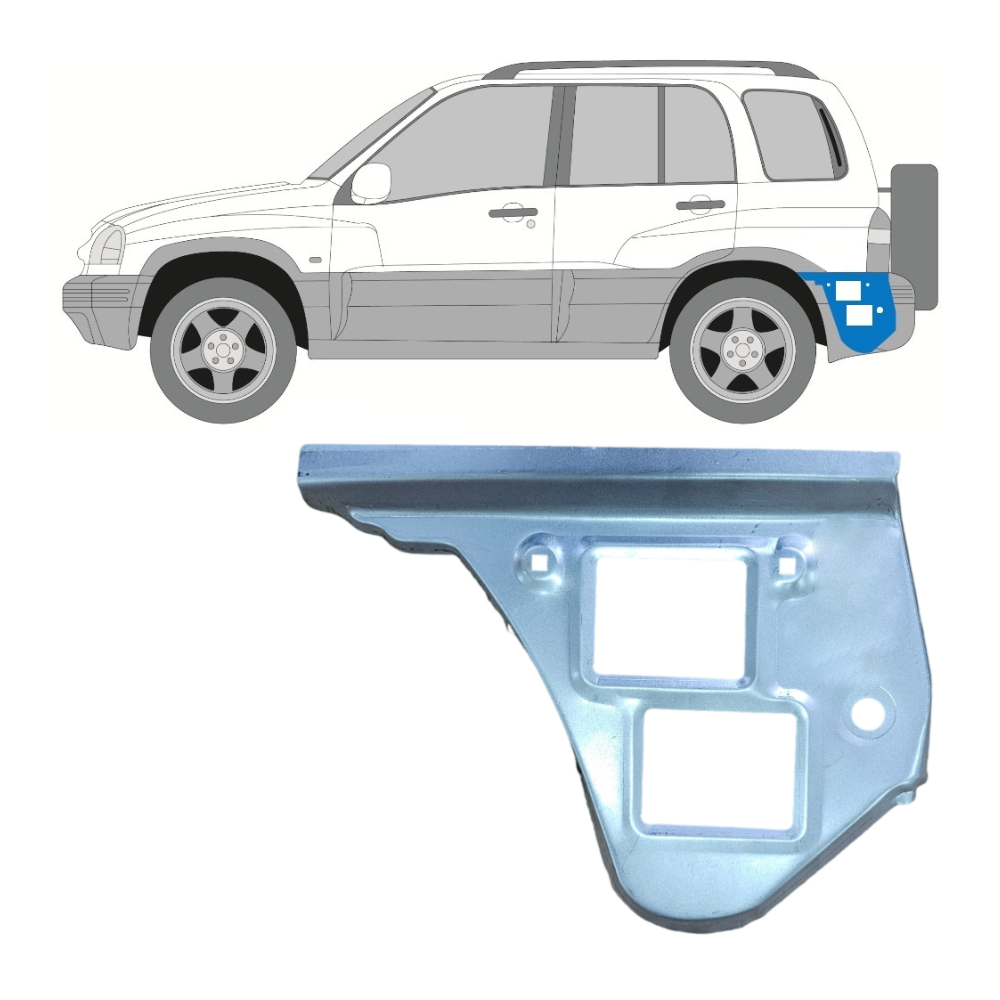 Panneau de réparation arc d'aile arrière / Gauche pour Suzuki Grand Vitara 1997-2005