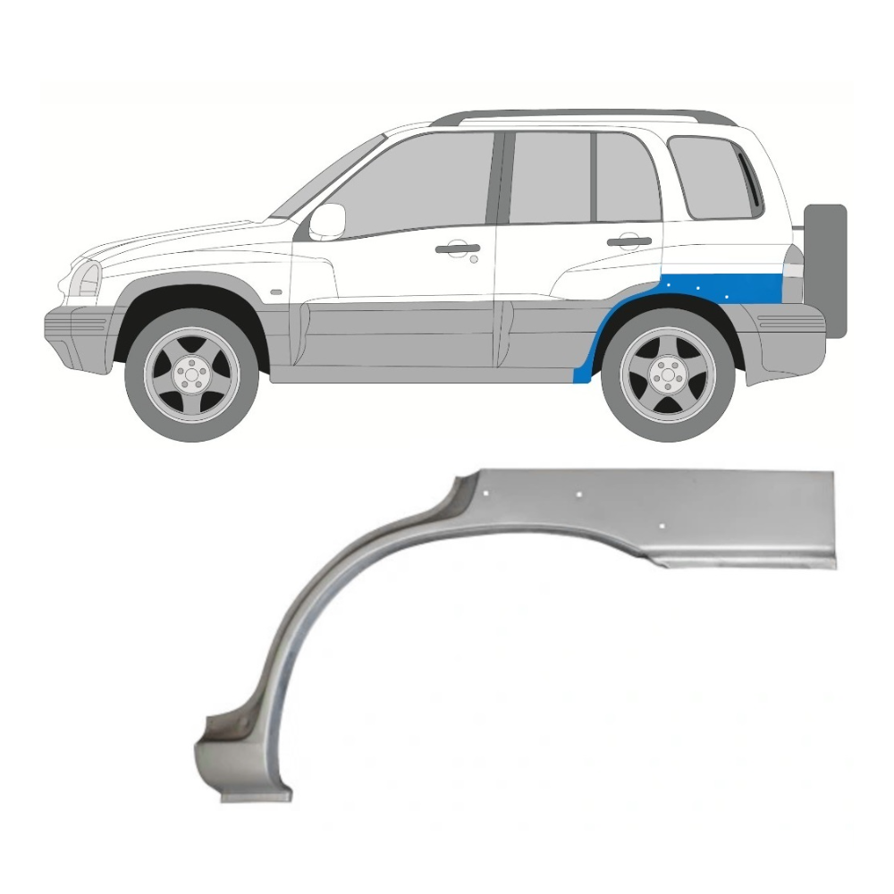 Panneau de réparation arc d'aile arrière / Gauche pour Suzuki Grand Vitara 1997-2005