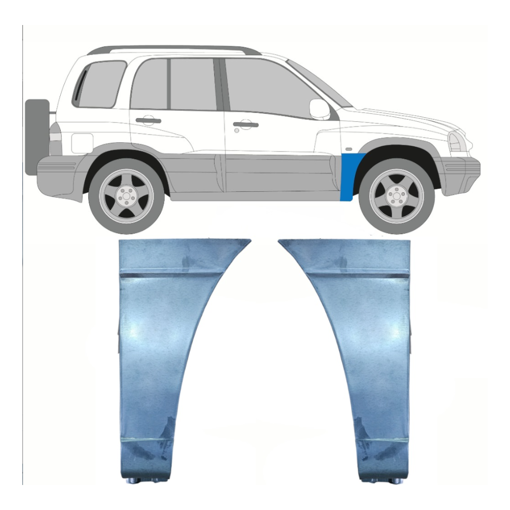Panneau de réparation de laile avant Gauche + Droit / Ensemble pour Suzuki Grand Vitara 1997-2005 Panneau de réparation de laile avant Gauche + Droit / Ensemble pour Suzuki Grand Vitara 1997-2005