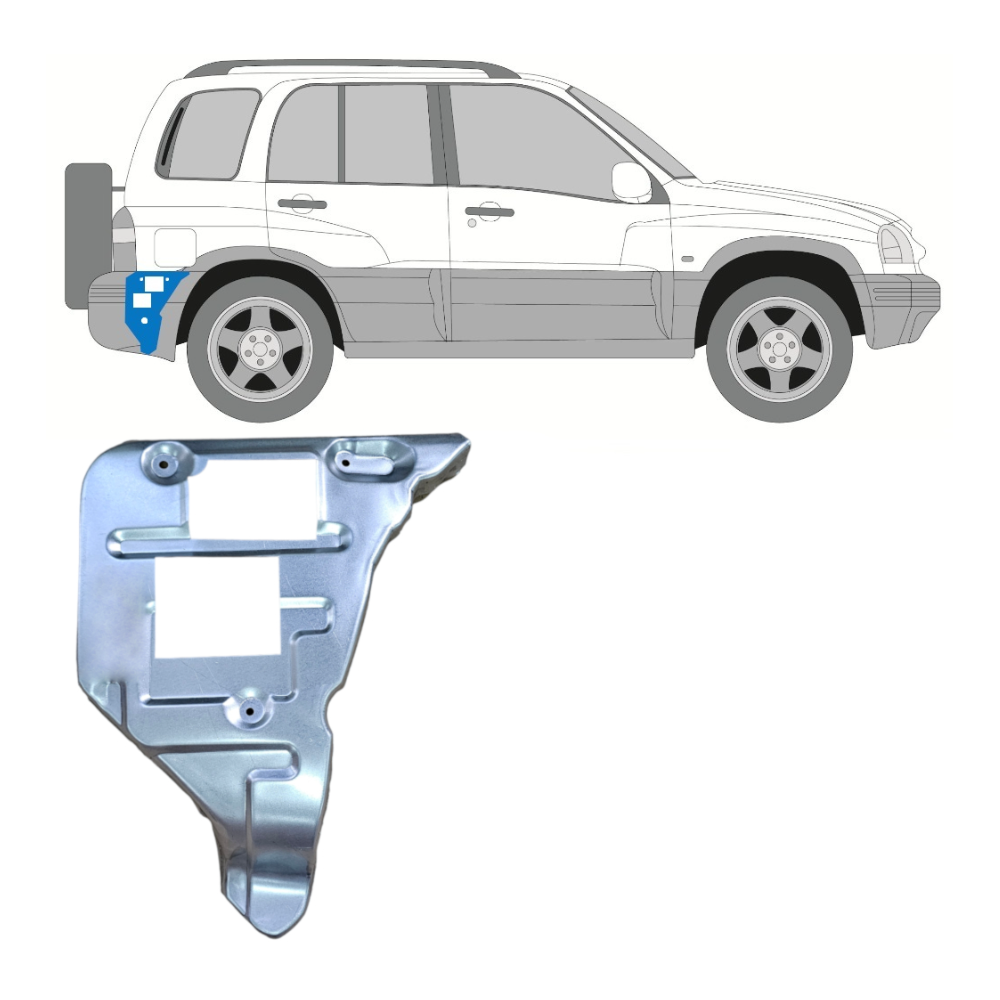 Panneau de réparation de la fixation du pare-chocs arrière Droit pour Suzuki Grand Vitara 1997-2005
