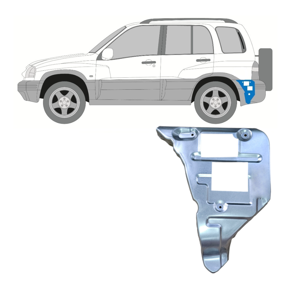 Panneau de réparation de la fixation du pare-chocs arrière Gauche pour Suzuki Grand Vitara 1997-2005