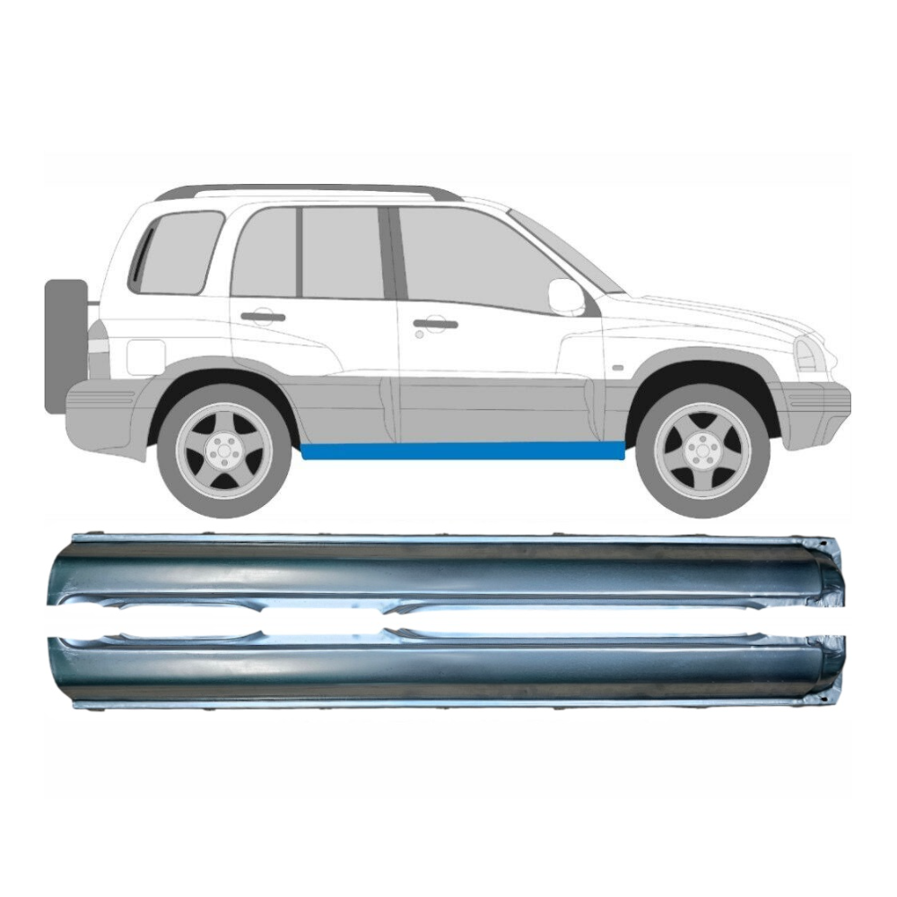 Panneau de réparation du seuil Gauche + Droit / Ensemble pour Suzuki Grand Vitara 1997-2005 Panneau de réparation du seuil Gauche + Droit / Ensemble pour Suzuki Grand Vitara 1997-2005