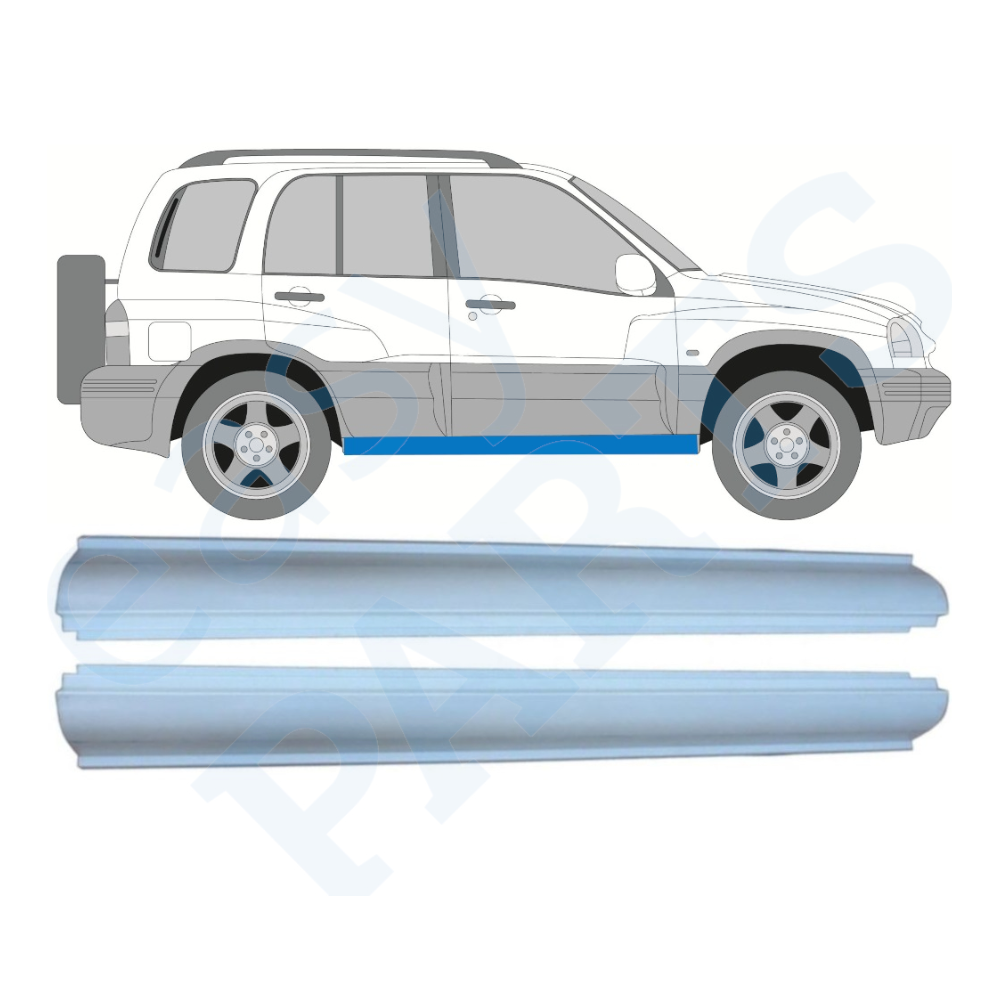 Réparation bas de caisse / Gauche   Droite (symétrique) / Ensemble pour Suzuki Grand Vitara (long) 1997-2005