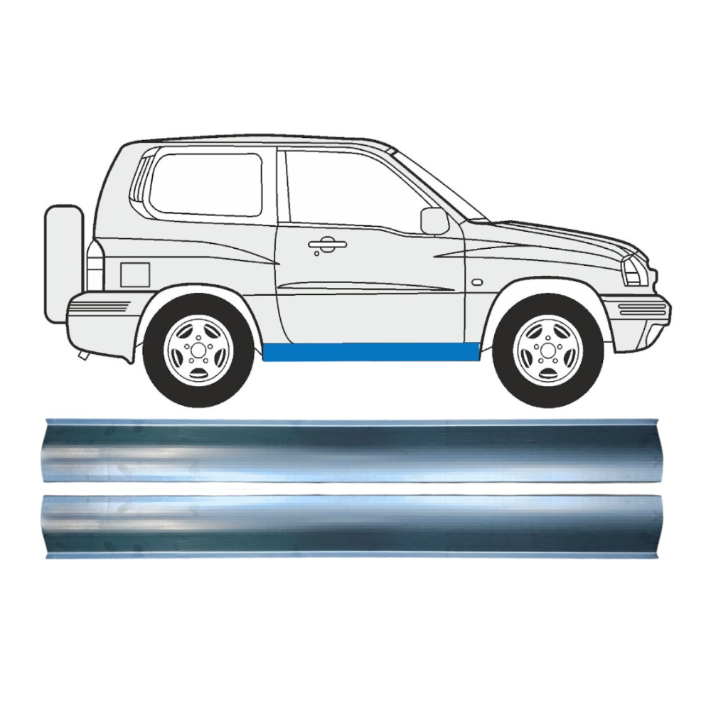 Réparation bas de caisse / Gauche   Droite (symétrique) / Ensemble pour Suzuki Grand Vitara (court) 1997-2005