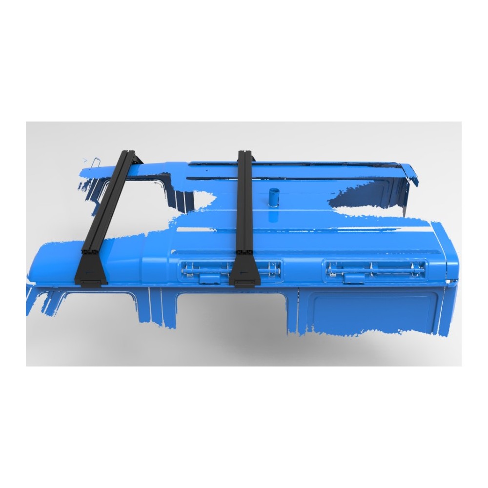 KIT 2 BARRES DE TOIT RHINO RACK RECONN - DECK NOIRES 1500 MM ET PIEDS POUR INEOS GRENADIER