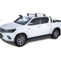 Kit 2 barres de toit noire Vortex 1260mm avec pieds 2500 Toyota Hilux Revo 2015-