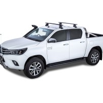 Kit 2 barres de toit noire Vortex 1260mm avec pieds 2500 Toyota Hilux Revo 2015-