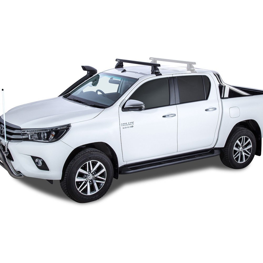 Kit 1 barre de toit avant Heavy Duty noire 1250mm avec pied 2500 Toyota Hilux Revo 2015-