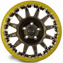 JANTE ALUMINIUM BEADLOCK RENFORCÉE EVO CORSE  BRONZE MAT ET OR 9x17"