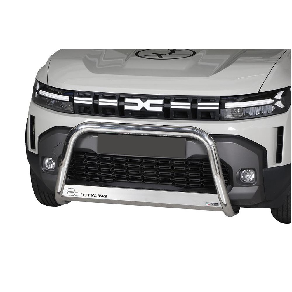 PROTECTION AVANT TUBULAIRE 63MM PARE BUFFLE INOX HOMOLOGUEE CE POUR DACIA DUSTER 2024+