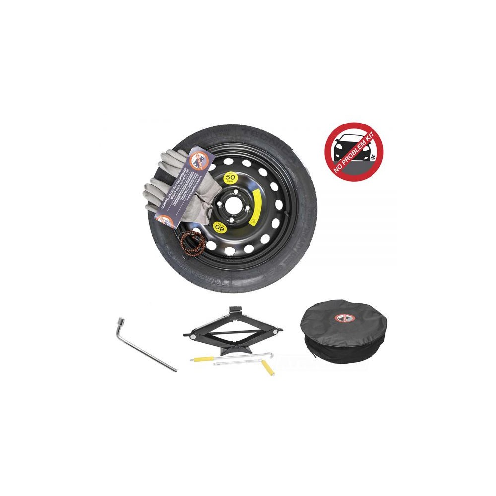 Kit roue de secours 145/90-16 + roue acier 4x16 5x114.3 CTR66.1 avec cric B3 + clé 21