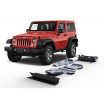 KIT DE 5 BLINDAGES ALUMINIUM 6 MM RIVAL POUR JEEP WRANGLER JK 2.8L DIESEL 2 PORTES