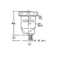 Bocal de liquide de frein 7/16UNF sortie décalée