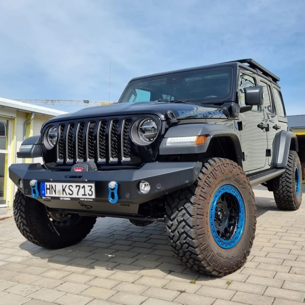 Pare-chocs avant pare-chocs NSR Jeep Wrangler JL 2018- pare-chocs treuil ALU noir premium