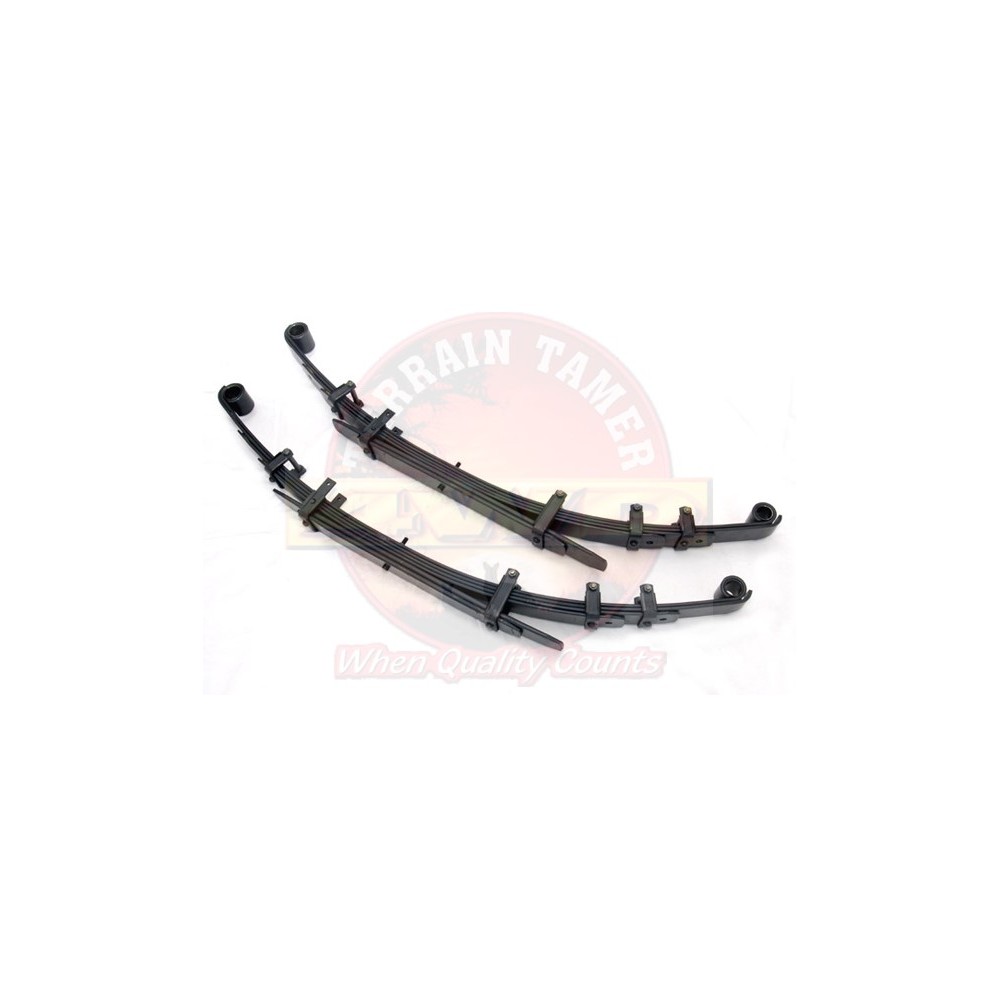 KIT LAMES (AVEC SILENT BLOCS ET BRIDES) ARRIERE TERRAIN TAMER - REHAUSSE +40MM TARAGE AU CHOIX - POUR NISSAN NAVARA D40