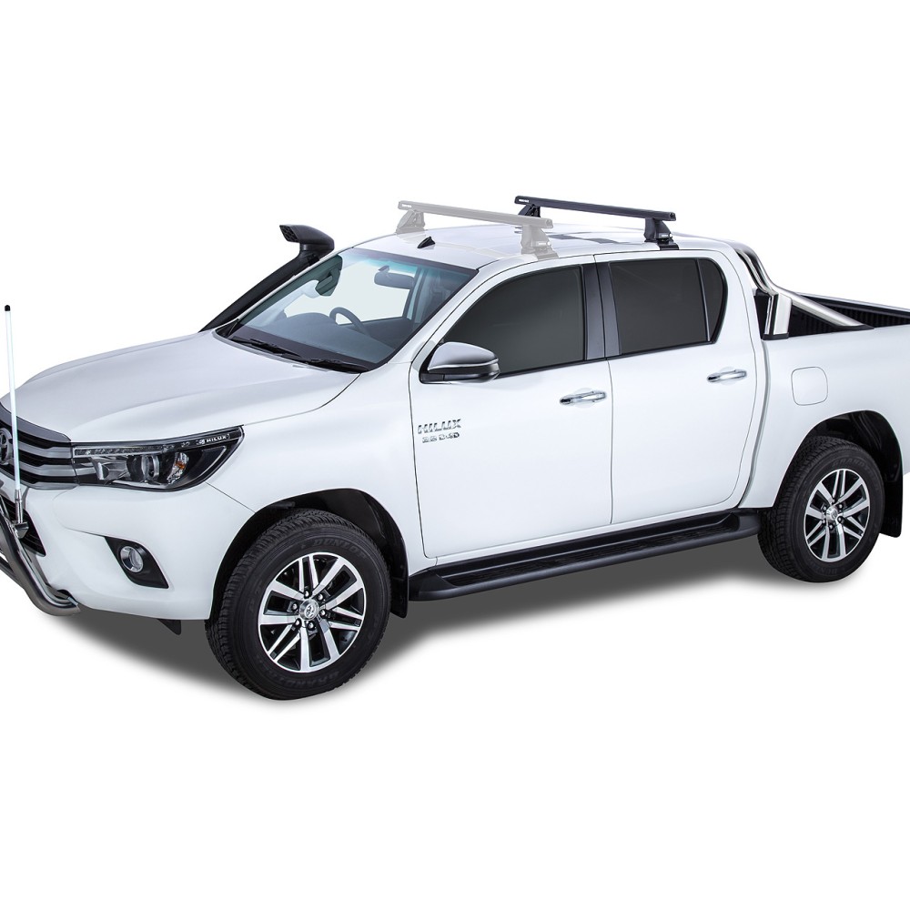 Kit 1 barre de toit arrière noire Vortex 1260mm avec pieds 2500 Toyota Hilux Revo 2015-