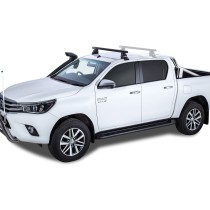 Kit 1 barre de toit avant noire Vortex 1260mm avec pieds 2500 Toyota Hilux Revo 2015-
