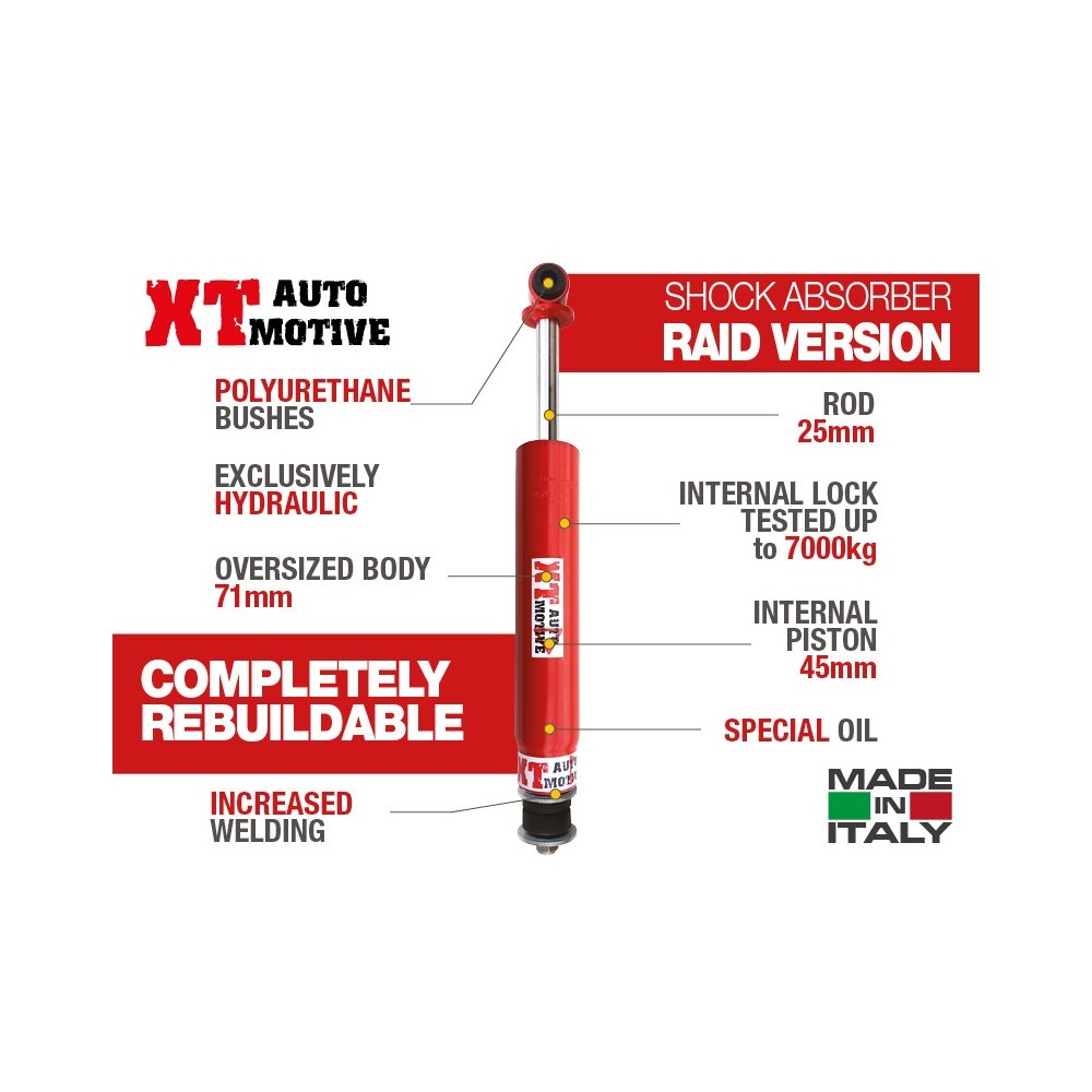 AMORTISSEUR ARRIÈRE XT AUTOMOTIVE "RAID VERSION"  POUR LAND ROVER DEFENDER 90 ET 110