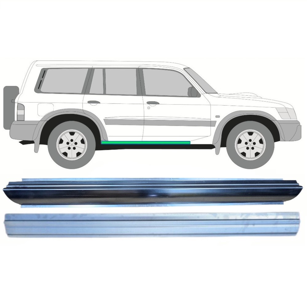 PANNEAU DE RÉPARATION DU SEUIL / DROIT   GAUCHE / KIT / INTER + EXTERIEUR POUR NISSAN PATROL GR Y61 DE 1997-2009