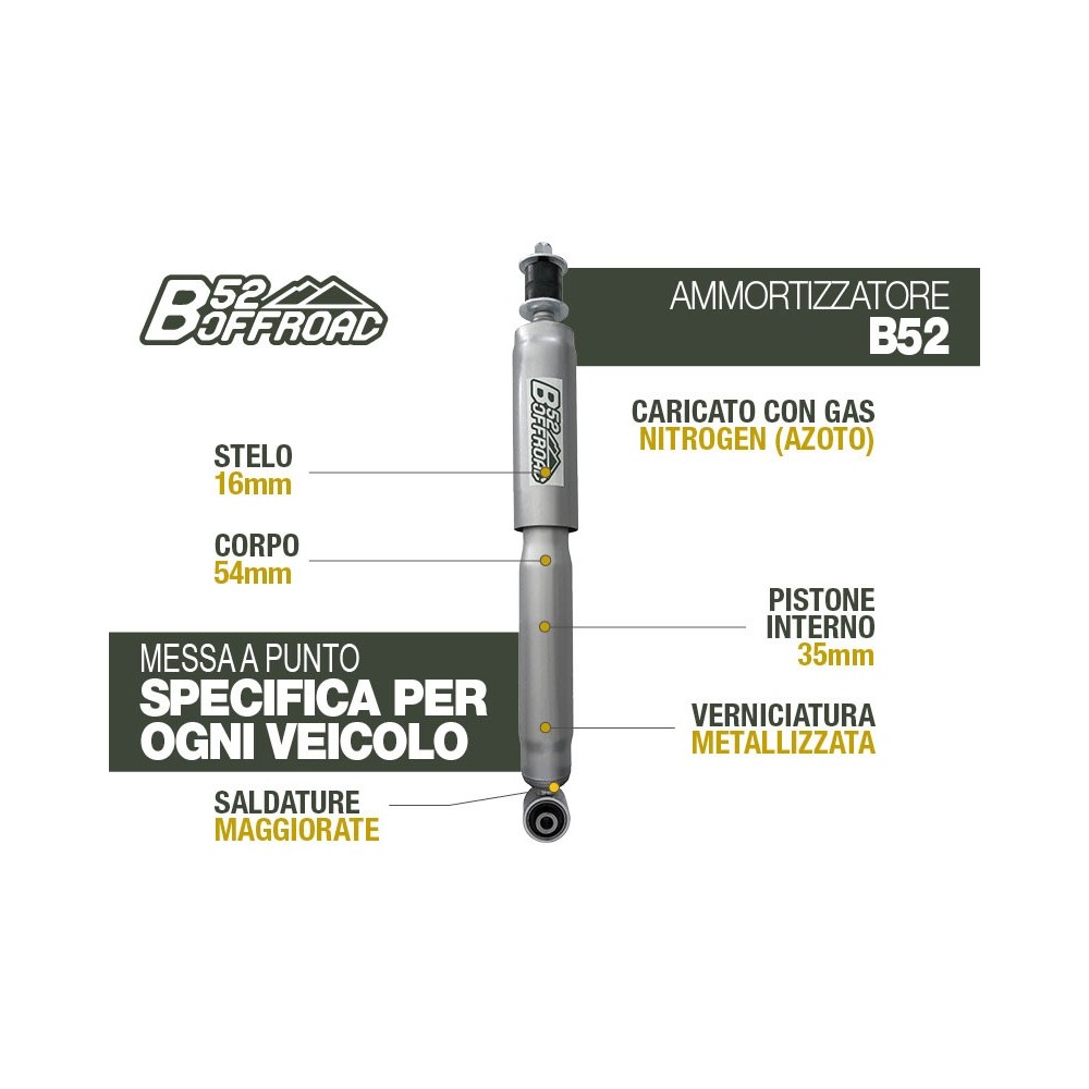 AMORTISSEUR ARRIERE +4CM B52 POUR TOYOTA KZJ/KDJ 90/95