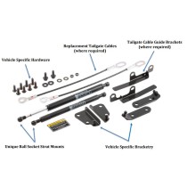 Tailgate assist Ford Ranger 2012-2019 - double vérins d'assistance de ridelle