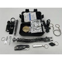 Coffret étanche 18 pièces survie & accessoires tactiques DTC Parts