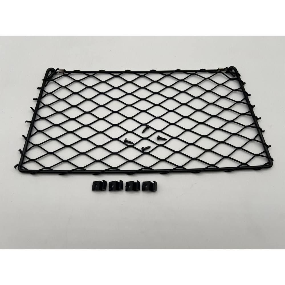 Filet de rangement acier noir DTC Parts 370x200mm avec fixations
