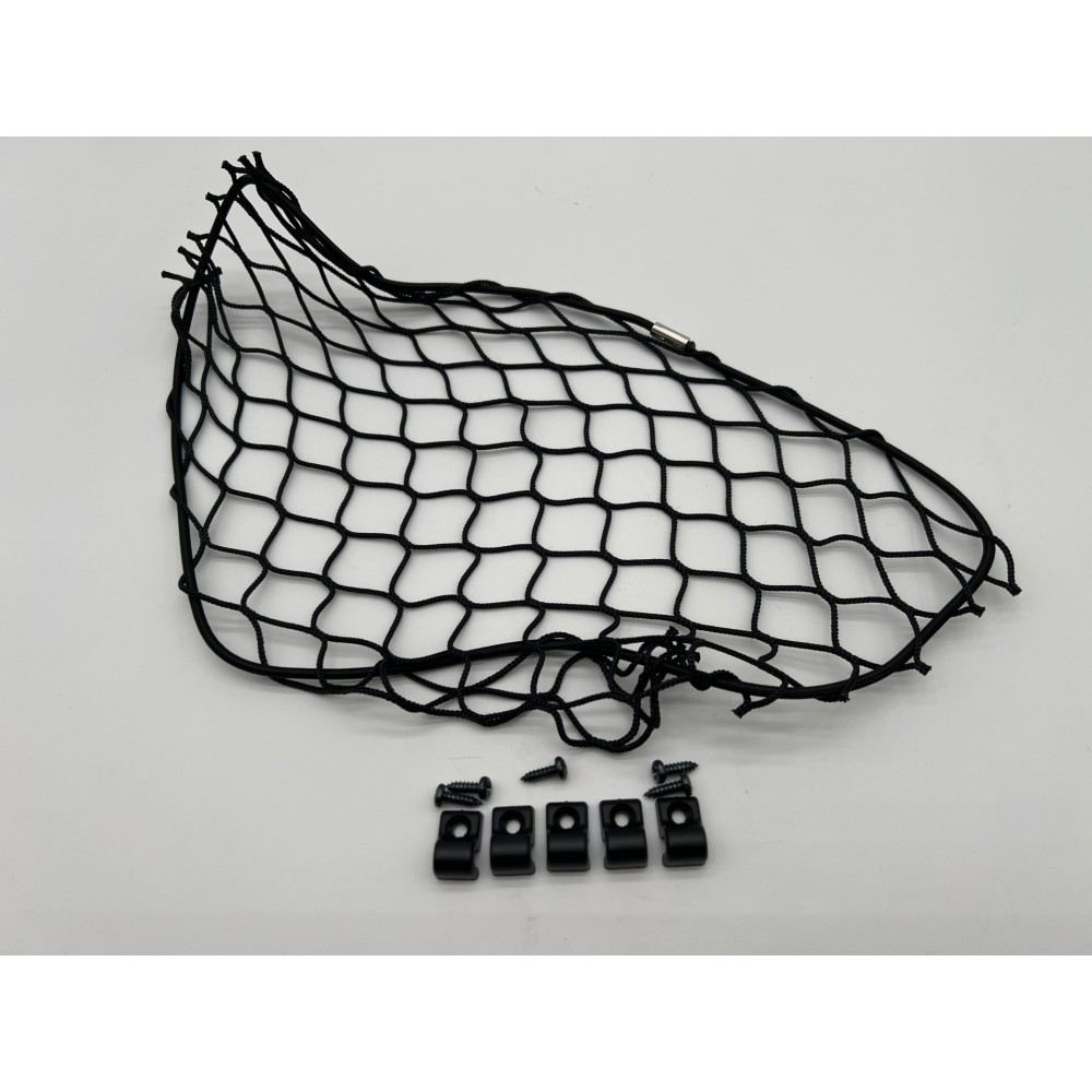 Filet de rangement élastique noir 300x250mm avec cavaliers de fixation