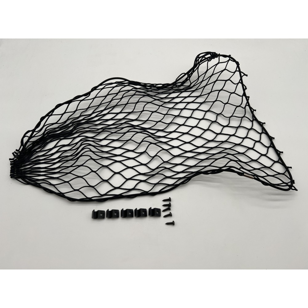 Filet de rangement élastique noir 500x400mm avec cavaliers de fixation