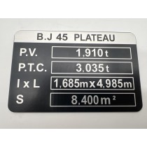 Plaque de tare BJ45 Land Cruiser 40 DTC Parts – Accessoire 4x4