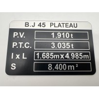 Plaque de tare BJ45 Land Cruiser 40 DTC Parts – Accessoire 4x4