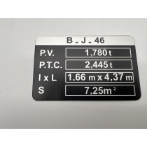 Plaque de tare BJ46 DTC Parts pour Toyota Land Cruiser 40