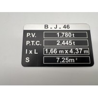 Plaque de tare BJ46 DTC Parts pour Toyota Land Cruiser 40