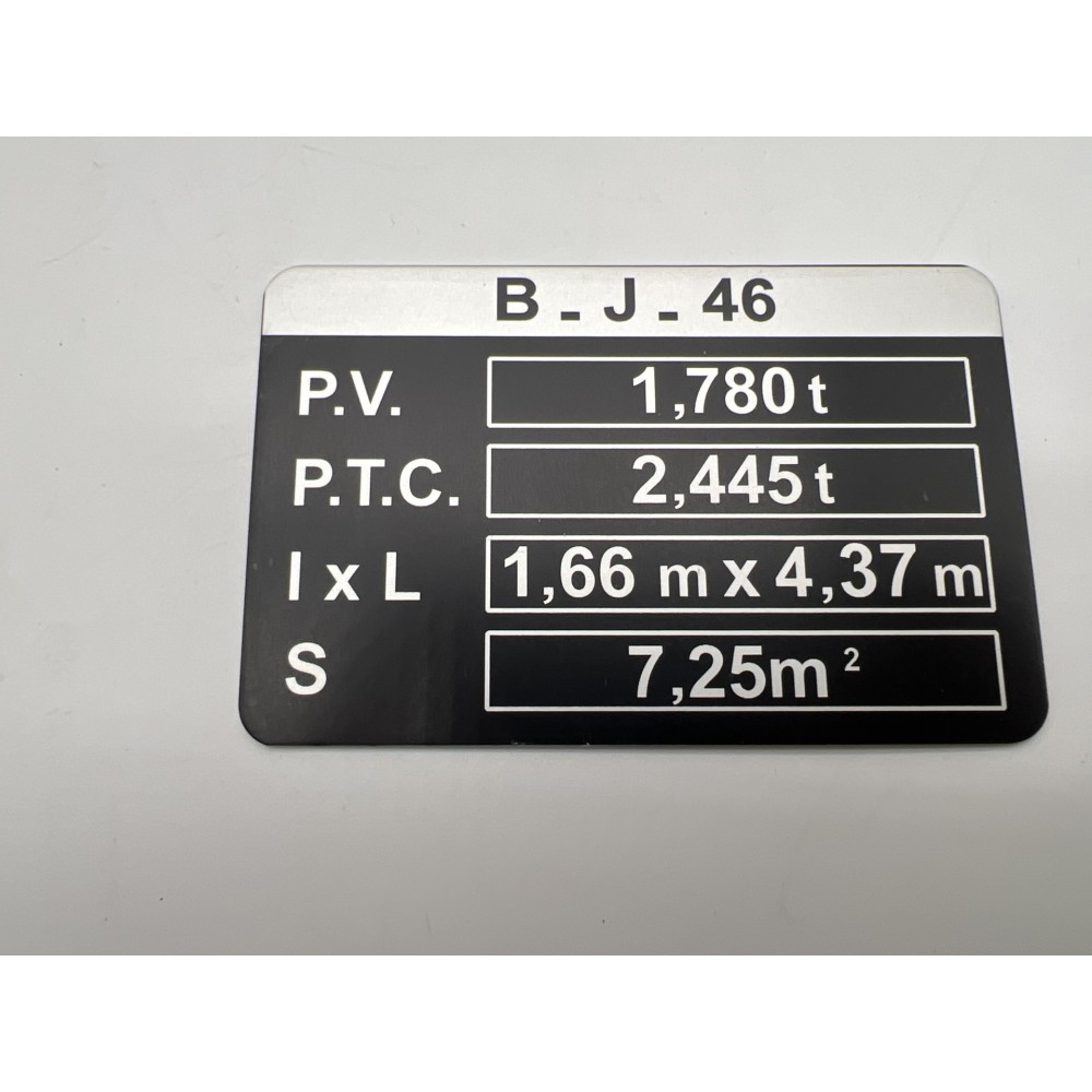 Plaque de tare BJ46 DTC Parts pour Toyota Land Cruiser 40